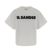 Katoenen Logo T-Shirt Jil Sander , White , Heren