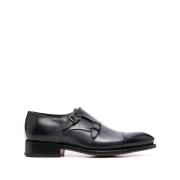 Monk Strap Leren Schoenen Santoni , Blue , Heren