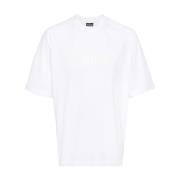 Wit Logo Print Typo T-Shirt Jacquemus , White , Heren