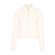 Witte Wollen Cardigan met Ritssluiting Maison Margiela , White , Dames