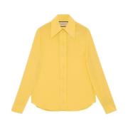 Zijden Overhemd Zonnebloemgeel Gucci , Yellow , Dames