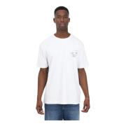 Heren Wit Logo Metallic T-shirt Tommy Jeans , White , Heren
