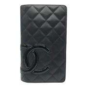 Pre-owned Leather wallets Chanel Vintage , Black , Dames