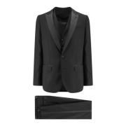 Zwart Blazer met Piek Revers Dolce & Gabbana , Black , Heren