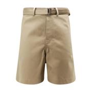 Beige Katoenen Shorts met Ritssluiting en Knoopsluiting Sacai , Beige ...