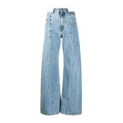 Blauwe Jeans met Décortiqué Taille Maison Margiela , Blue , Dames