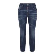 Blauwe Jeans met 5 Zakken Dsquared2 , Blue , Heren