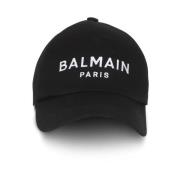 Pet met logo Balmain , Black , Heren