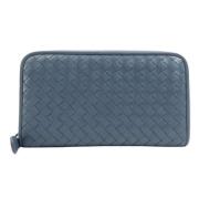 Pre-owned Leather wallets Bottega Veneta Vintage , Blue , Dames