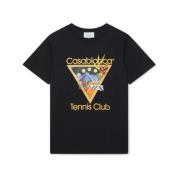 Tennis Club Icon Zwart T-Shirt Casablanca , Black , Heren