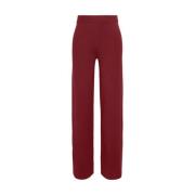 Bruine Ribgebreide Rechte Pijp Broek Max Mara , Brown , Dames