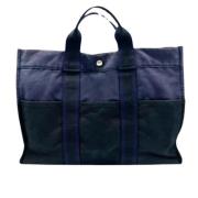 Pre-owned Canvas handbags Hermès Vintage , Blue , Dames