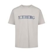 Grijze T-shirt met logo Iceberg , Gray , Heren