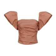 Elegant Taffeta Blouse Pinko , Brown , Dames