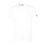 Wit Katoenen T-Shirt met Zijlogo Comme des Garçons Play , White , Here...