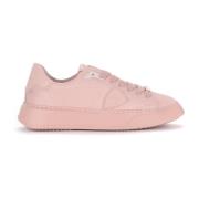Monochrome Leren Sneaker Philippe Model , Pink , Dames