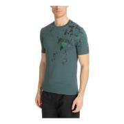 Gestreept Multikleur T-shirt met Logo Moschino , Green , Heren