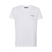 Flocked T-shirt Balmain , White , Heren