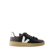V-12 Leren Sneakers - Zwart/Wit Veja , Black , Heren