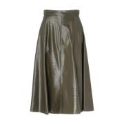 Groene Militaire Midi Rok Twinset , Green , Dames