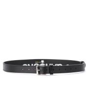 Zwart Leren Huge Logo Taille Riem Comme des Garçons , Black , Heren