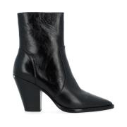 Zwarte Leren Texaanse Laars - Dover Model Michael Kors , Black , Dames