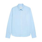 Blauwe Button-Up Katoenen Overhemd Ami Paris , Blue , Heren