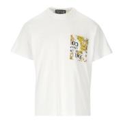 Barokprint Katoenen T-shirts en Polos Versace Jeans Couture , White , ...