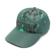 Groene Hoed met Logo Print Moschino , Green , Heren