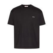 Zwarte Logo Print T-shirts en Polos Valentino , Black , Heren