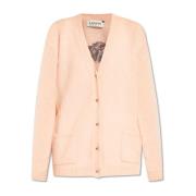 Cardigan met logo Lanvin , Pink , Dames