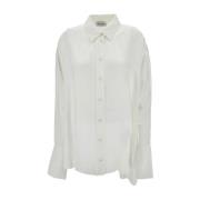 Klassieke Witte Overhemd met Asymmetrische Zoom The Attico , White , D...