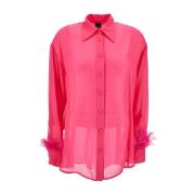 Roze Shirt met Veren Pinko , Pink , Dames