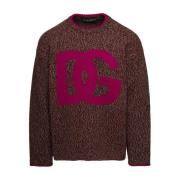 Rode Sweaters met DG Logo Dolce & Gabbana , Red , Heren