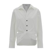Witte Cubaanse Kraag Shirt Salvatore Ferragamo , White , Dames