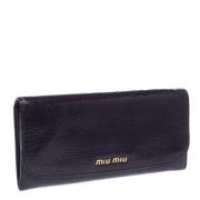 Pre-owned Leather wallets Miu Miu Pre-owned , Purple , Dames