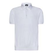 Witte T-shirts en Polos met Drieknoopssluiting Kiton , White , Heren