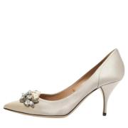 Pre-owned Satin heels Valentino Vintage , Gray , Dames