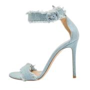 Pre-owned Denim sandals Gianvito Rossi Pre-owned , Blue , Dames