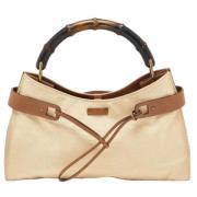 Pre-owned Canvas gucci-bags Gucci Vintage , Beige , Dames