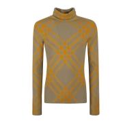 Gebreide Roll Neck Coltrui Burberry , Multicolor , Heren