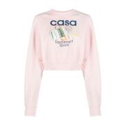 Gedrukte Crop Sweater Casablanca , Pink , Dames