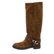 Pre-owned Suede boots Casadei Pre-owned , Brown , Dames