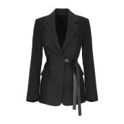 Zwarte Wollen Blazer met Peak Revers Lanvin , Black , Dames