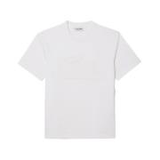 Katoenen T-shirt Lacoste , White , Heren