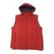 Rode Hooded Gilet met Rits Harmont & Blaine , Red , Heren