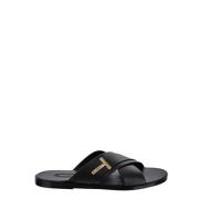 Leren Sandaal Tom Ford , Black , Heren