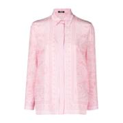 Lichtroze Formeel Overhemd Versace , Pink , Dames