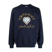 Peace Katoenen Sweatshirt Casablanca , Blue , Heren