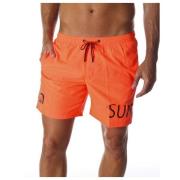 Heren Polyester Bad Shorts Sundek , Orange , Heren